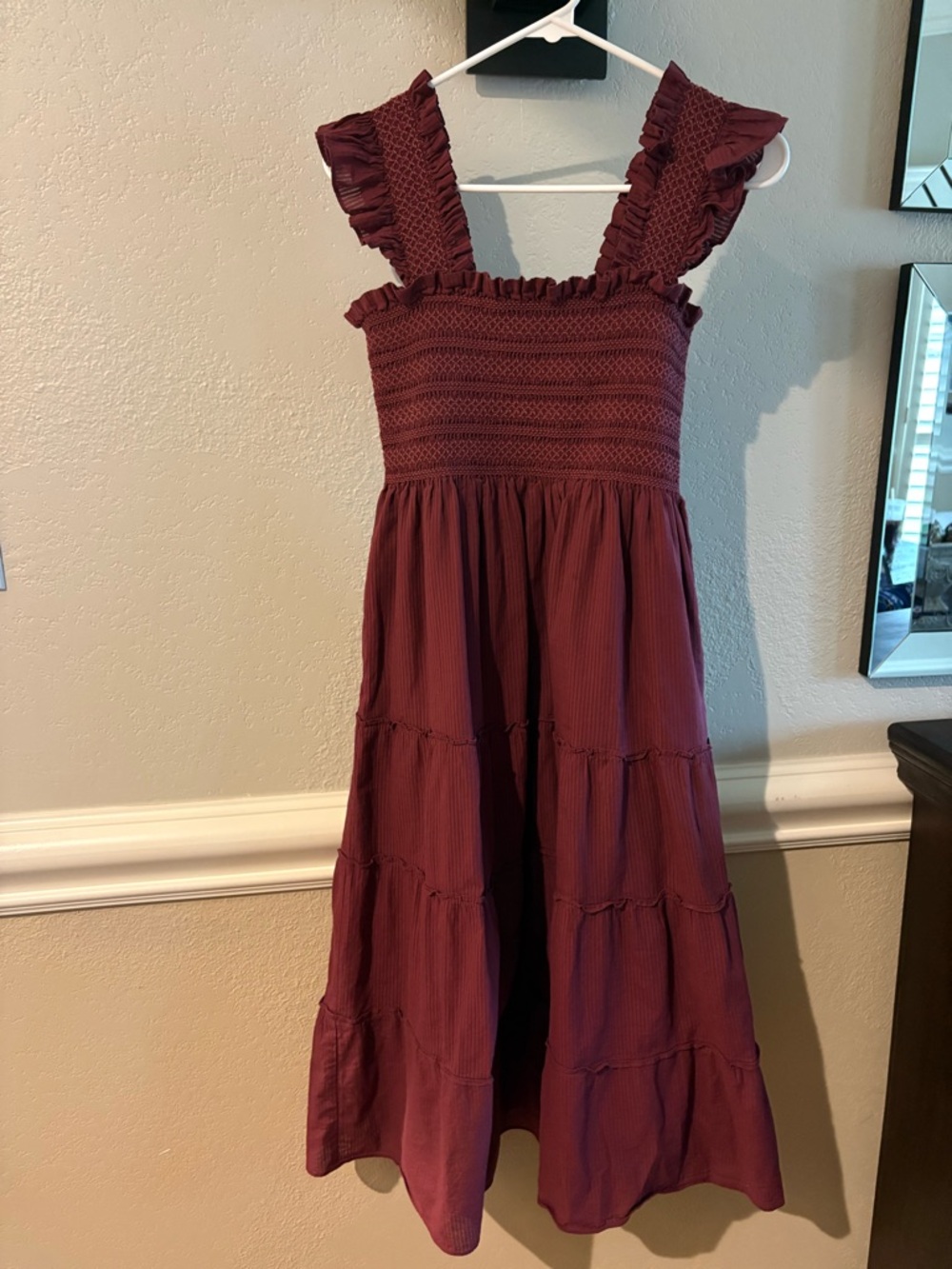 Hill House woman’s Burgundy Smocked Nap Dress